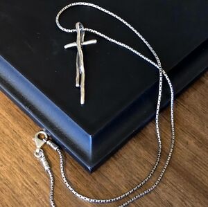 Silver Cross Pendant Necklace